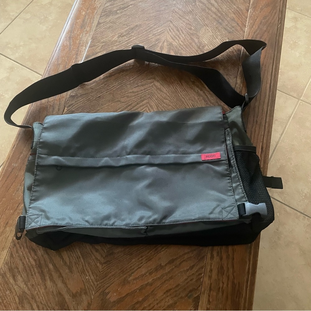 Hugo Boss Nylon Gray and green Messenger Bag